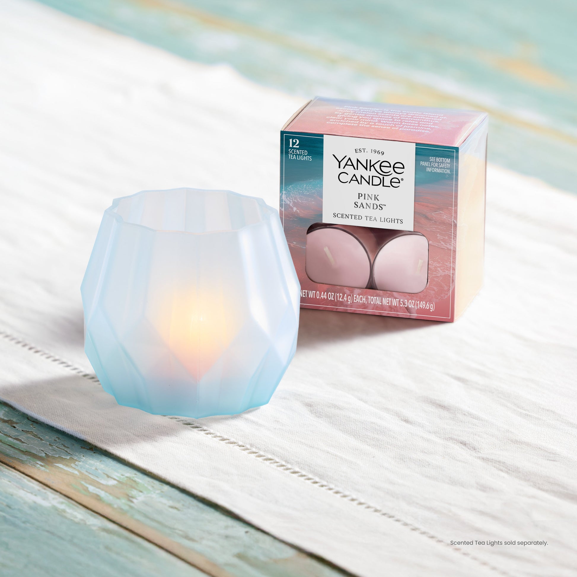 Blue Diamond Tea Light Candle Holder